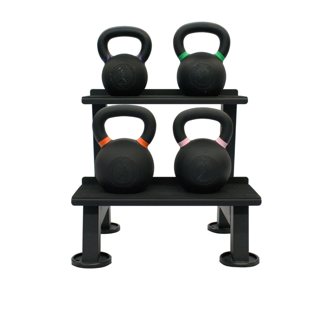 Gronk Fitness Kettlebell Rack 2-Tier Gronk Fitness Products Dumbell racks, power block stand, plate and bar storage, kettlebell racks, ball racks 1_1080x_b840fd81-dee5-4f00-8d1d-6fbcdc98e02a