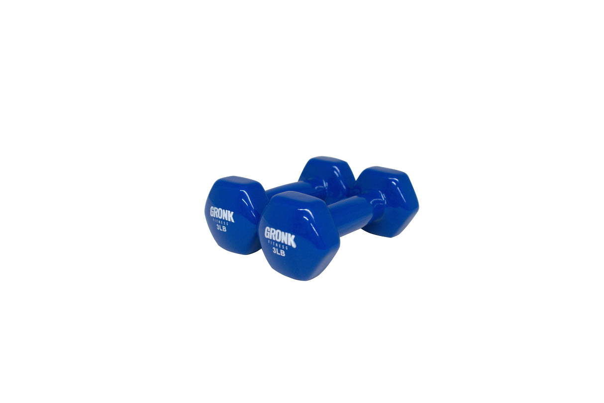Gronk Fitness Vinyl Hex Dumbbells 3 lb Gronk Fitness Products Variant(s) - LBWeight 27664b1b-4a0a-f011-8426-0afff11ba501_1203-G1