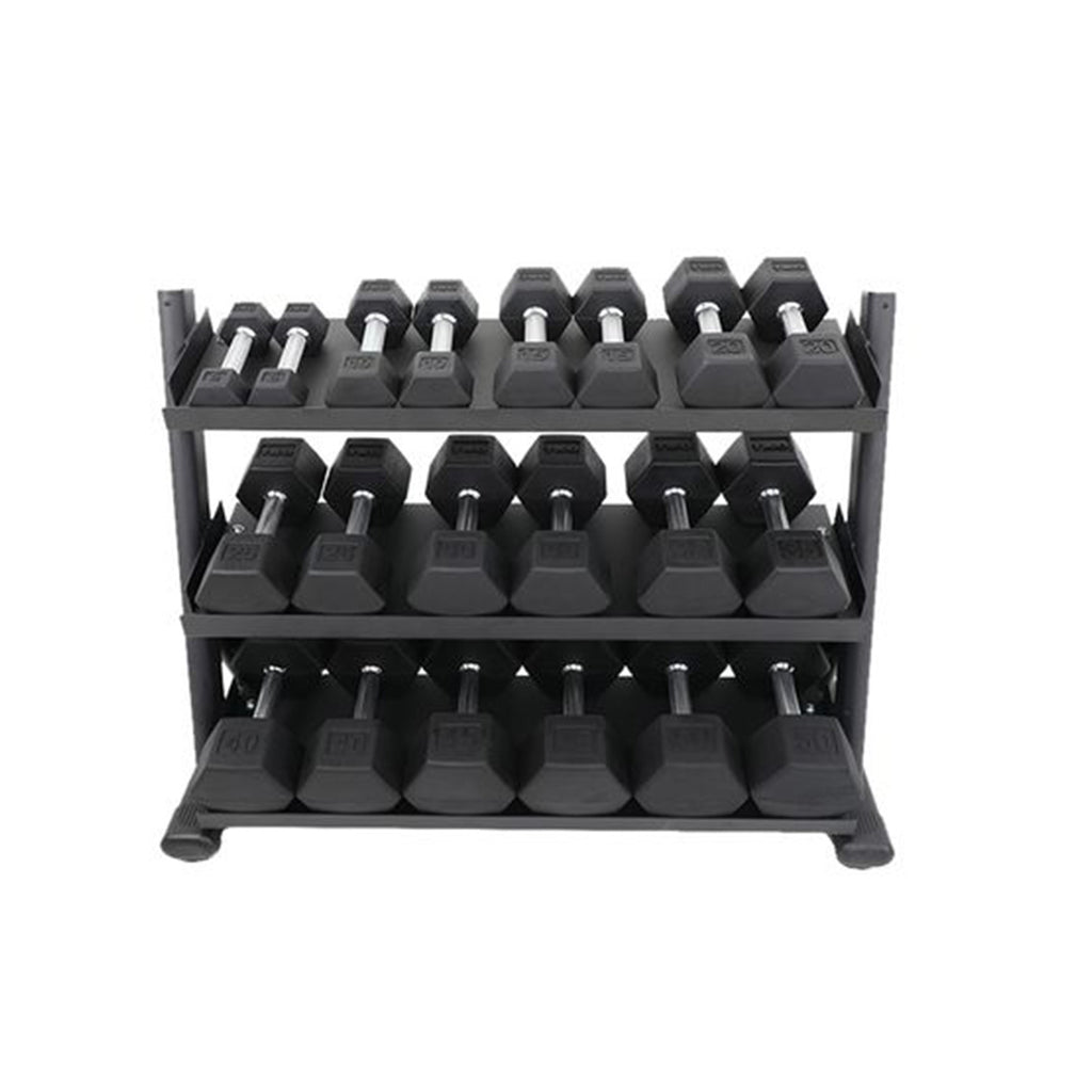 TKO 3-TIER SHELF DUMBBELL RACK TKO Dumbell racks, power block stand, plate and bar storage, kettlebell racks, ball racks 6235-BTrayRackloaded_1024x1024_0c797647-d814-4857-86e3-778e2bc340d2