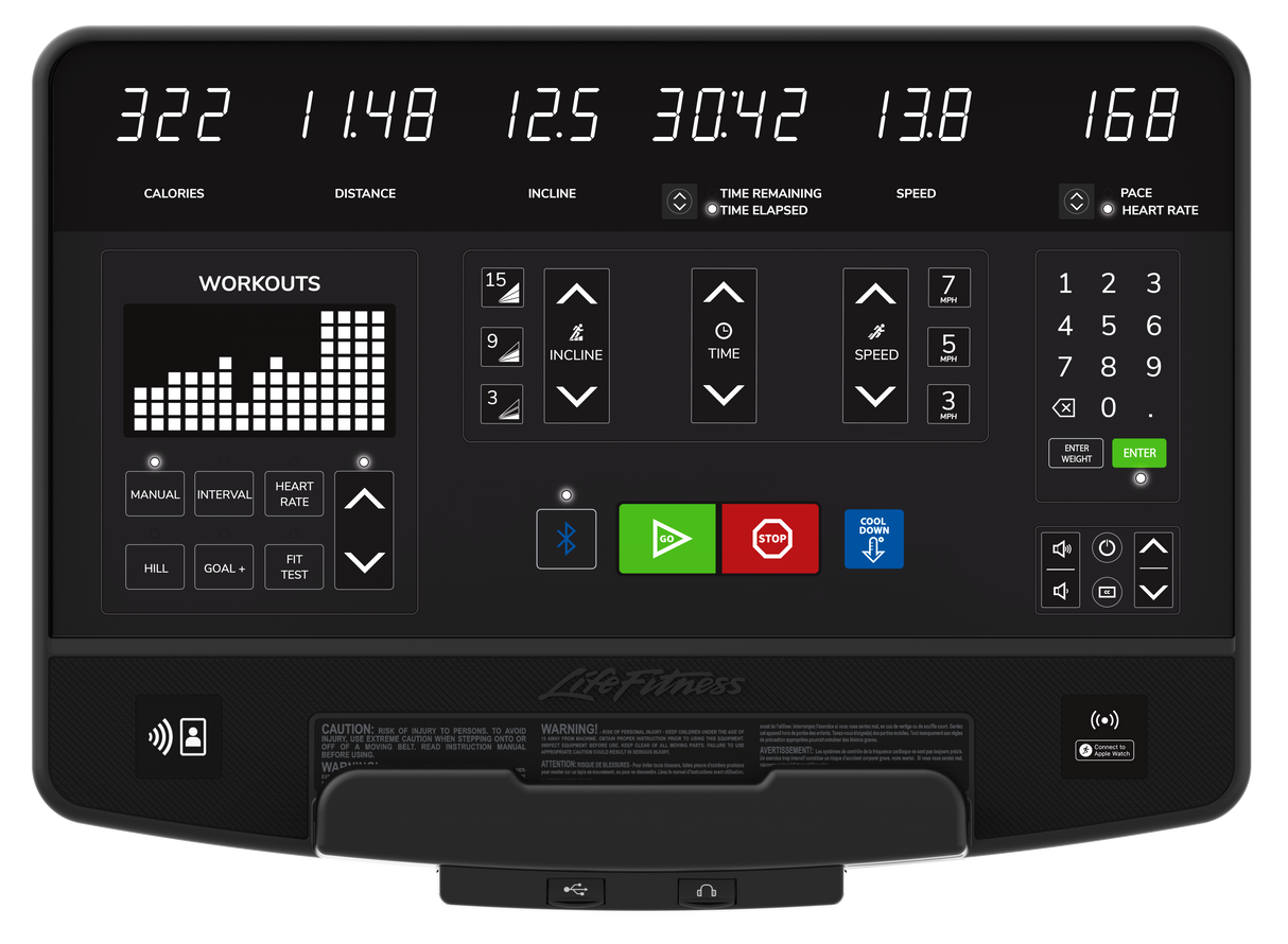 Life Fitness Club Series + Treadmill w/ SL Console - Black Life Fitness Treadmill; Residentail Commercial Frame over 350lbs CST-DSL-BLKLM_2