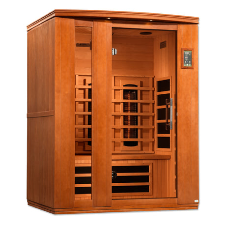 Dynamic Full Spectrum "Lugano" FAR Infrared Sauna with Hemlock Wood Golden Designs Home DYN-6336-03FS3x3_2