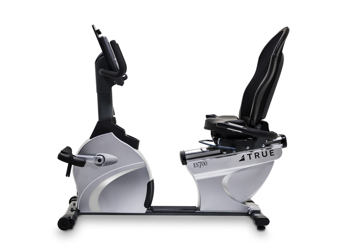 TRUE RES700 Recumbent Bike TRUE Bike; Recumbent ES_700_meshseat_side_NEWLOGO