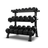 True FS-24 3-Tier Flat Tray Dumbbell Rack TRUE Dumbell racks, power block stand, plate and bar storage, kettlebell racks, ball racks FS-24-35-3-Tier-Flat-Tray-Dumbbell-Rack-with-weights-600x600