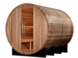 Golden Designs "Klosters" 6 Person Barrel Traditional Sauna - Pacific Cedar Golden Designs Recovery; foam rollers, advanced rollers, stretch and massage GDI_B006_01_2