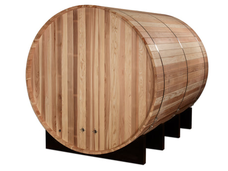Golden Designs "Klosters" 6 Person Barrel Traditional Sauna - Pacific Cedar Golden Designs Recovery; foam rollers, advanced rollers, stretch and massage GDI_B006_01_4