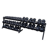 Body-Solid Dumbbell Rack (Black) Body Solid Dumbell racks, power block stand, plate and bar storage, kettlebell racks, ball racks GDR60_DSF2418-Cut-FakeBLK