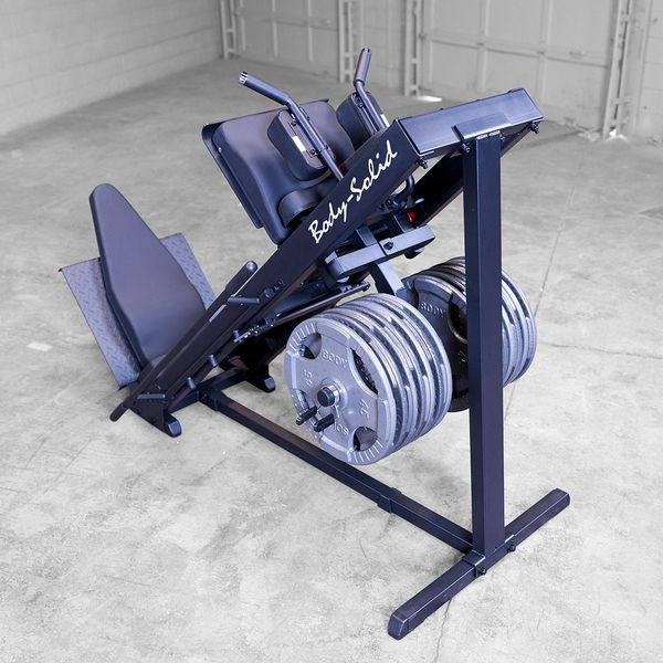 Body-Solid Leg Press Hack Squat Body Solid Home Gym, Small; Single stack or a-frame double stack (functional trainer). 5 functions or less GLHP1100B-IMGL3808