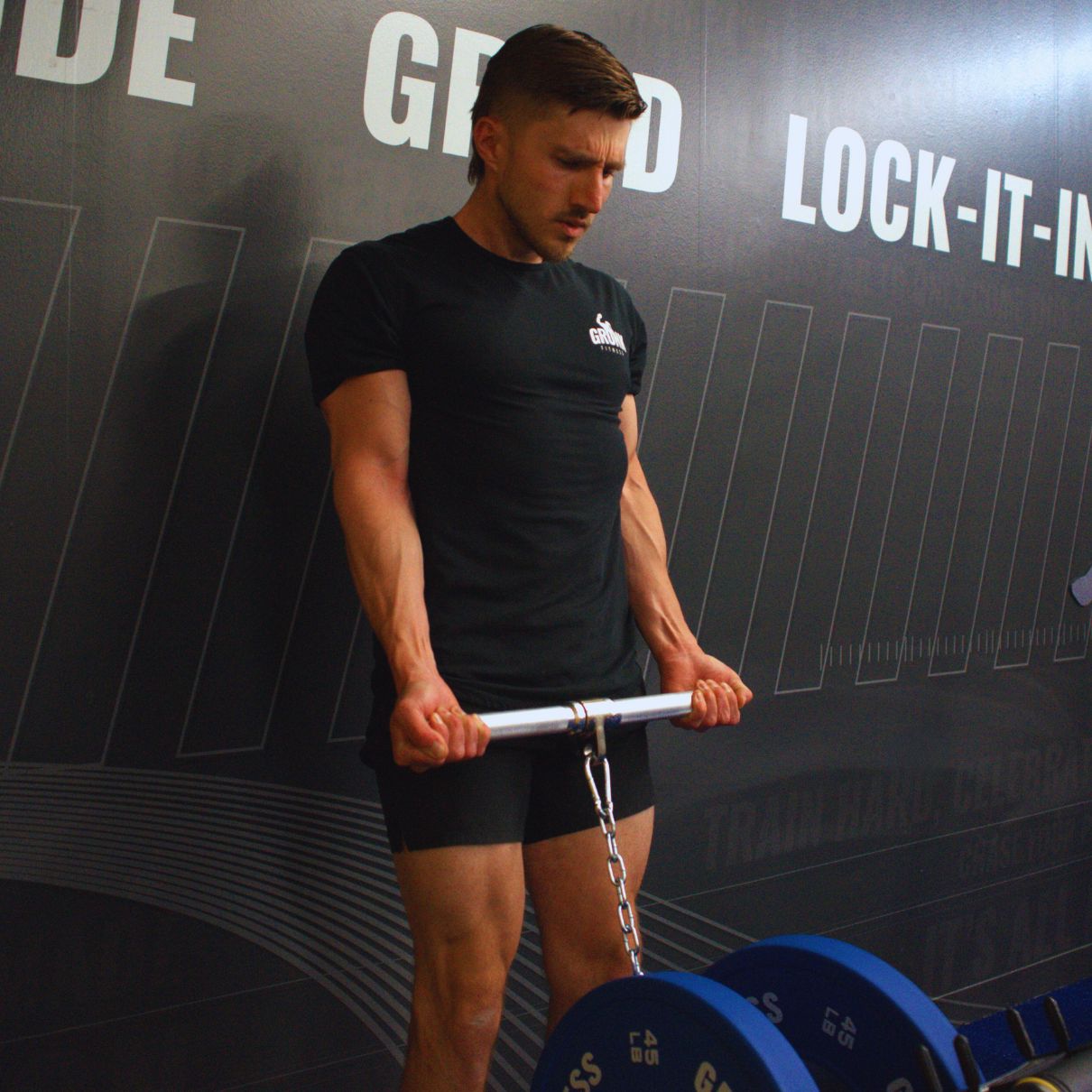 Gronk Fitness Plate Loaded Bicep / Tricep Machine - Discontinued Gronk Fitness Products Selectorized, single stack, MTS, Hammer, assembled GronkFitnessBicepTricepMachine-BicepCurl2_1800x1800_d5a51801-bb24-43c1-a3ab-0ad2b0bc3f0c