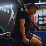 Gronk Fitness Plate Loaded Bicep / Tricep Machine - Discontinued Gronk Fitness Products Selectorized, single stack, MTS, Hammer, assembled GronkFitnessBicepTricepMachine-TricepPushdown2_1800x1800_3af8f54b-2393-42bd-bd34-d4f7f123bef0