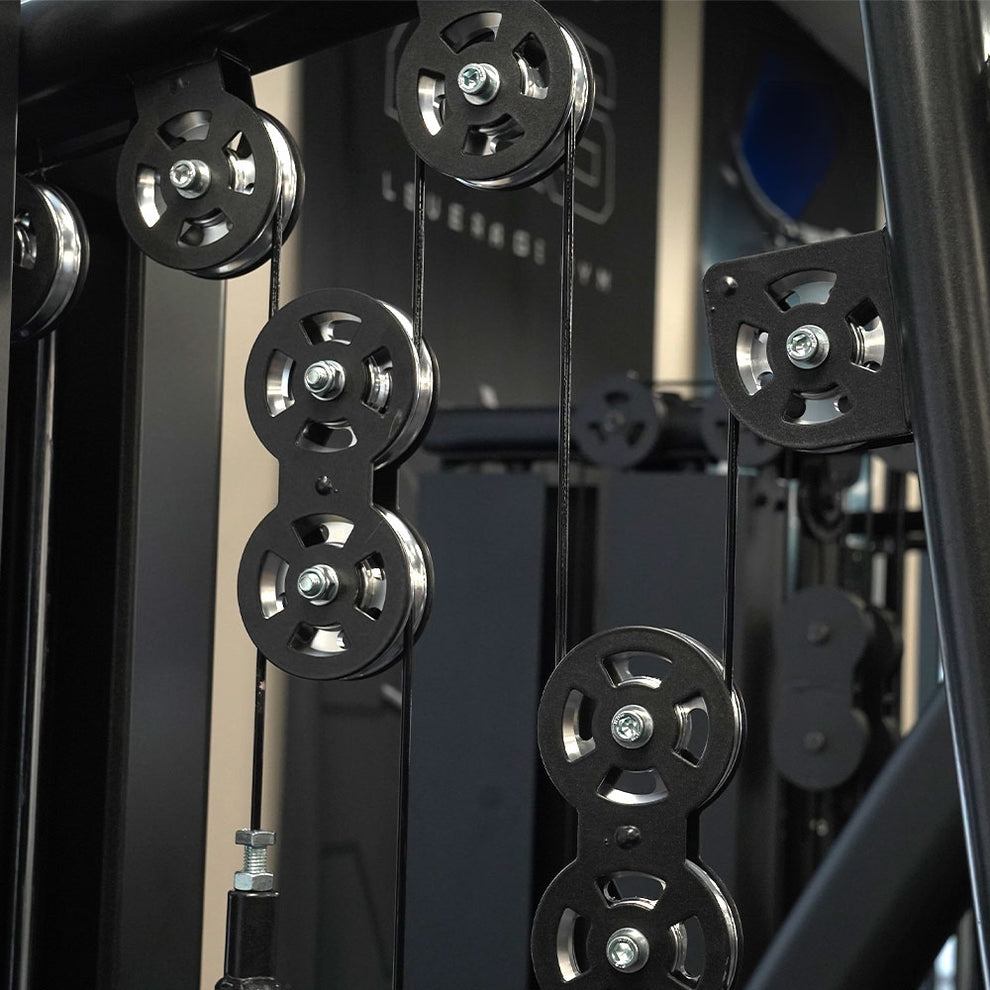 Ironax XHG Home Gym w/ 200lb Stack Ironax Home Gym, Large; additional functionality. More than 5 functions. Subject to interpretation Ironax-Home-Gym-Aluminum