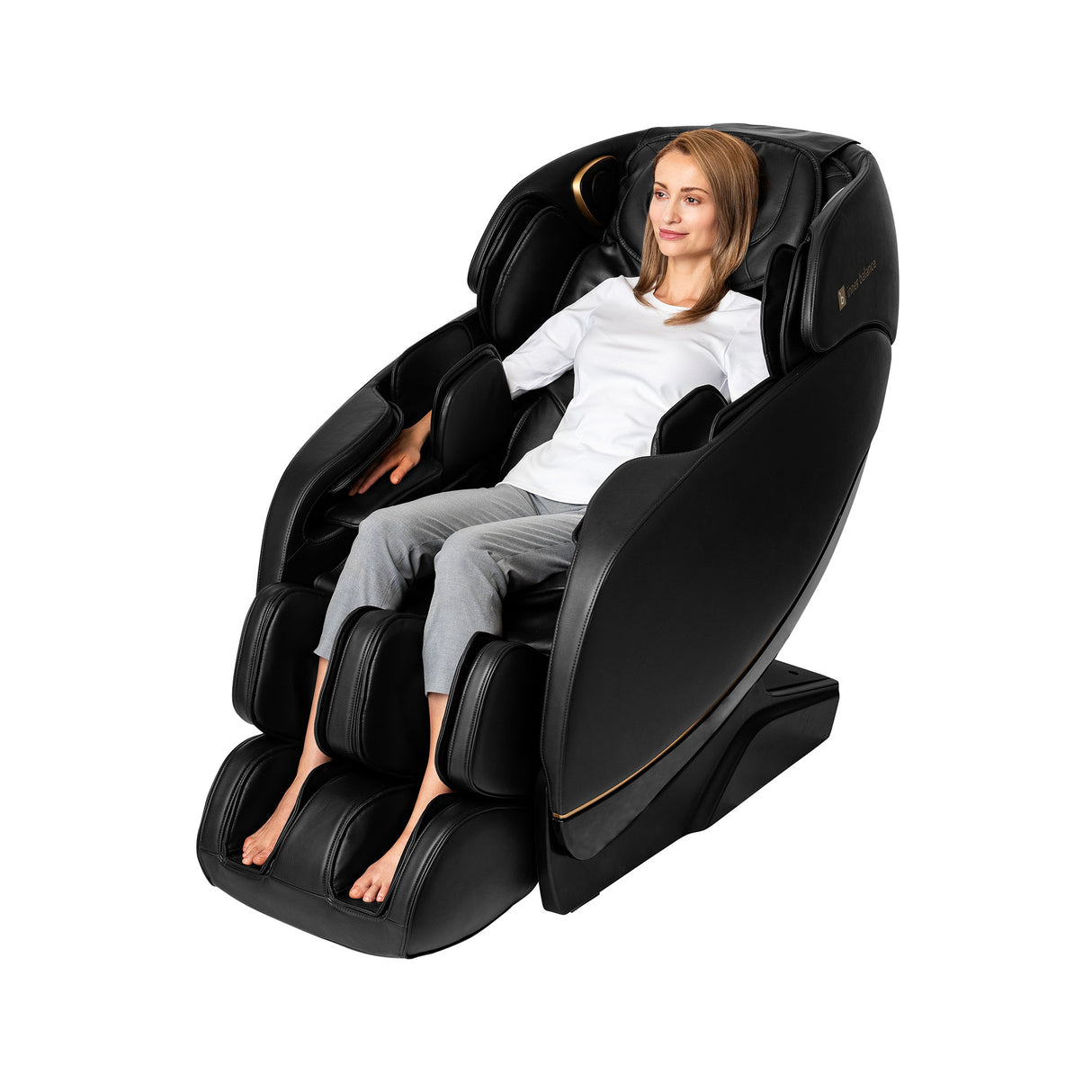 Inner Balance Jin 2.0 Massage Chair - Discontinued Johnson Massage Chairs Advanced Flexibility; Powerplates Jin2_Black_AngleView1763165008174_3.2