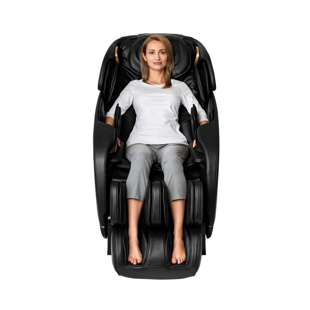 Inner Balance Jin 2.0 Massage Chair - Discontinued Johnson Massage Chairs Advanced Flexibility; Powerplates Jin2_Black_FrontView1763165008174_1.2