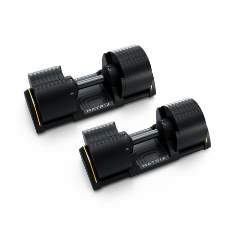 Matrix DB80 Adjustable Dumbbells Matrix Dumbbells MXR23_DB8080lbx2w-cradledetail_hi-angle_1440x_db480282-852f-4458-911c-6591f2c29ef1