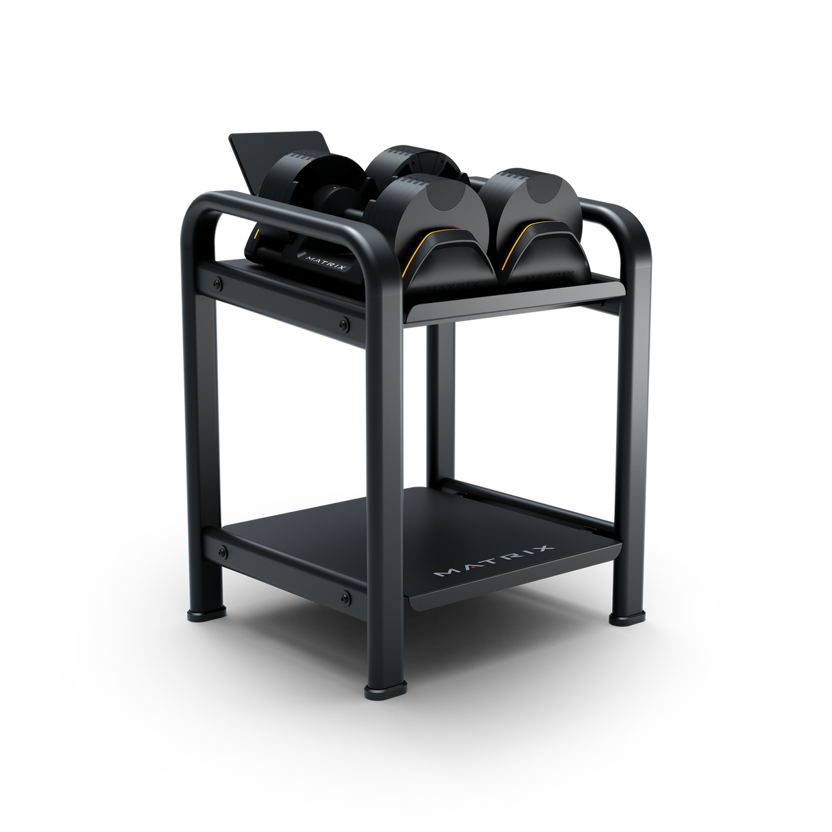 Matrix Adjustable Dumbbell Rack Matrix Dumbell racks, power block stand, plate and bar storage, kettlebell racks, ball racks MXR23_DBSRdbstorage-rackw-50lb_hero_1440x_0cd3a26c-1665-4cd0-ac83-e19b9da73655