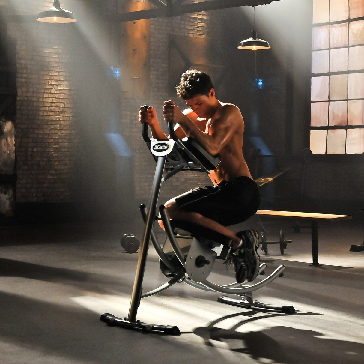 Ab Coaster PS500 The Abs Company Modular; preacher curl, vkr, ab, roman chair PS500_usage_male