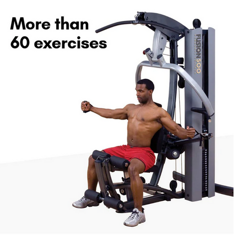 Body Solid Fusion 500 Home Gym Body Solid Home Gym, Large; additional functionality. More than 5 functions. Subject to interpretation Screenshot2024-01-09at15-35-32Body-SolidFusion500HomeGymwith210-PoundWeightStack_F500-2