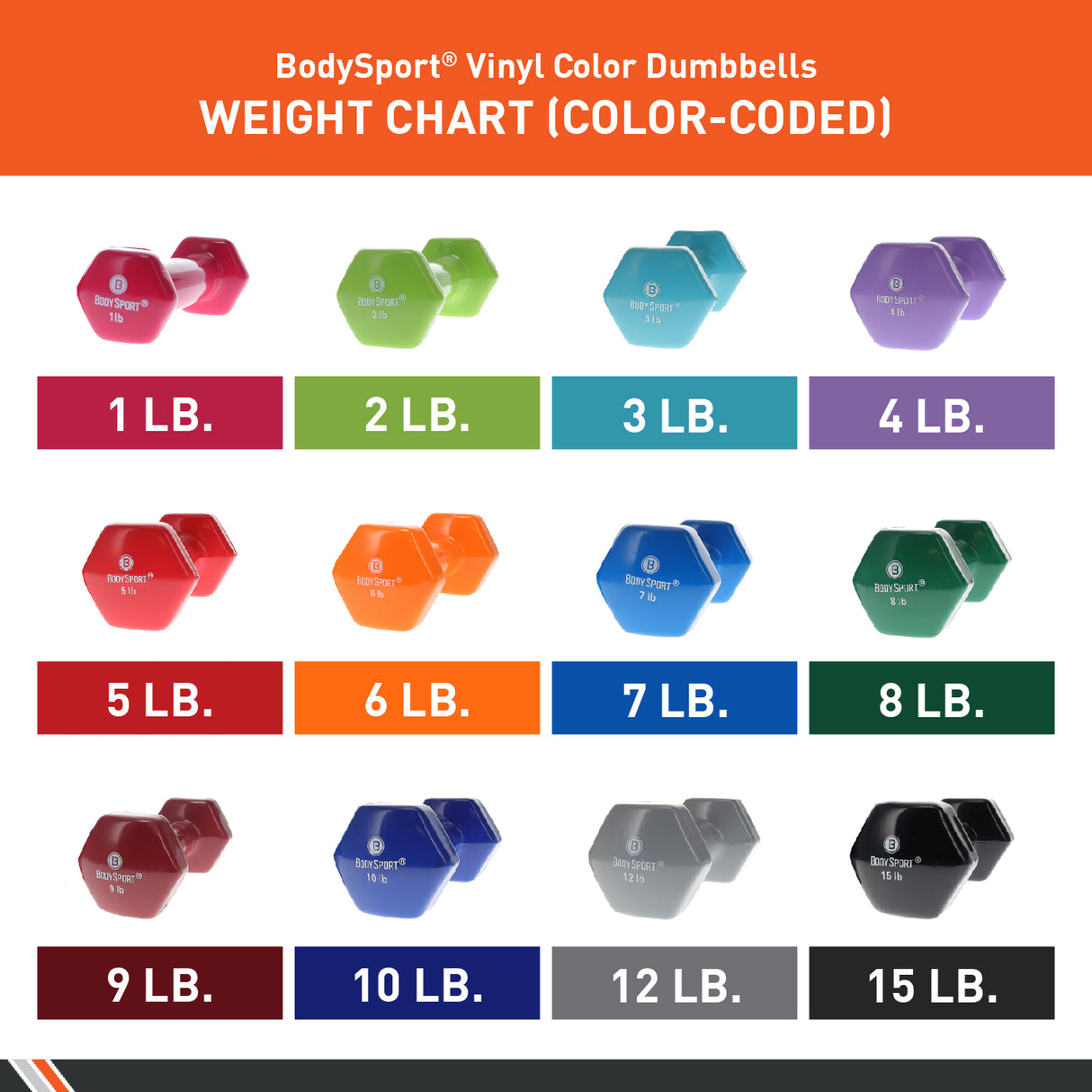 Elivate Body Sport Vinyl Dumbbells Elivate Variant(s) - LBWeight W-BDSVDB-1