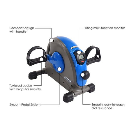 Stamina Mini Exercise Bike with Smooth Pedal System, Blue Stamina Aerobics; aerobic step, HR straps WEB2HGH15-0141.1-1