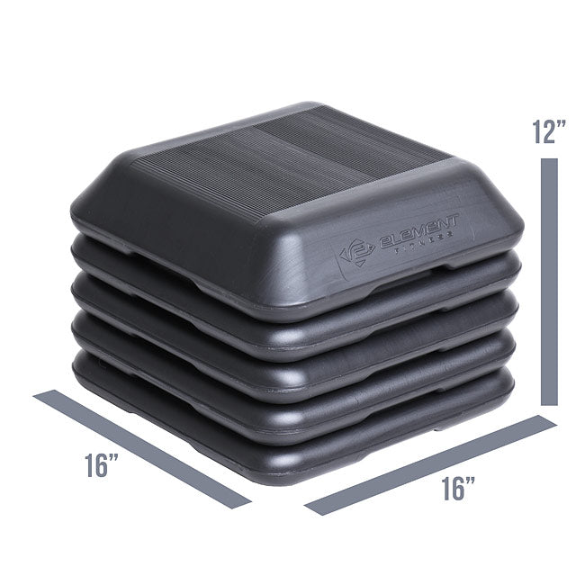 Single Step - Aerobic Stepper SET Element Fitness Aerobics; aerobic step, HR straps element-single-stepper-dims