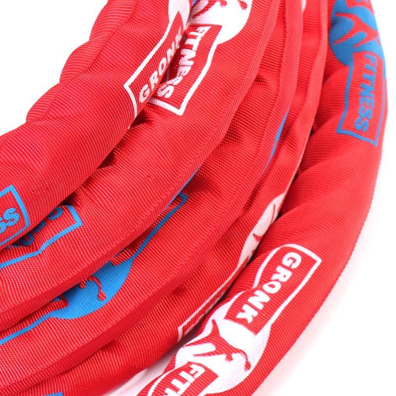 Gronk Fitness Battle Rope with Sleeve - 30' - Discontinued Gronk Fitness Products Agility and Speed; jump ropes, climbing and battle ropes, ladders, sled, interval timer gronk_fitness_30ft_battle_rope_detail