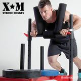 XM Red Sled Drive Pad XM Fitness Agility and Speed; jump ropes, climbing and battle ropes, ladders, sled, interval timer sled-push-2