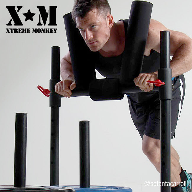 XM Red Sled Drive Pad XM Fitness Agility and Speed; jump ropes, climbing and battle ropes, ladders, sled, interval timer sled-push-3