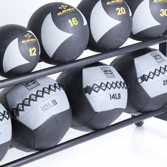 XM 3 Tier Commercial Med Ball Rack w/ wheels XM Fitness Dumbell racks, power block stand, plate and bar storage, kettlebell racks, ball racks storage-ball-rack-details_1