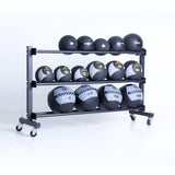 XM 3 Tier Commercial Med Ball Rack w/ wheels XM Fitness Dumbell racks, power block stand, plate and bar storage, kettlebell racks, ball racks storage-ball-rack-lrg_1