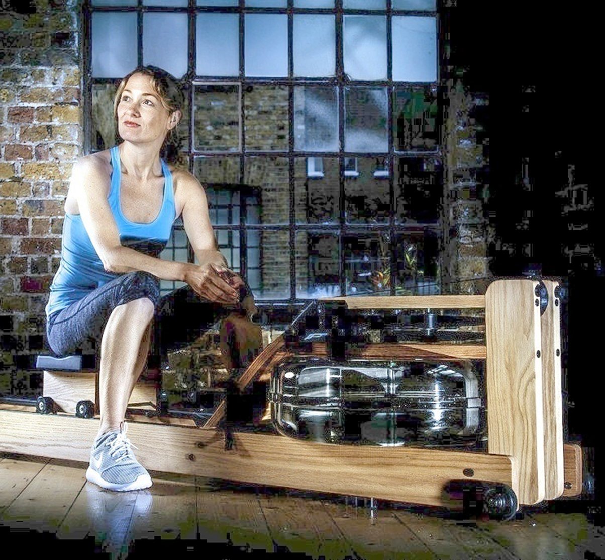 Waterrower Rowing Machine, Natural Ash w/ S4 Monitor WaterRower Rowers, Cross-Row waterrower_natural_in_home