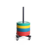 XM Vertical Bumper Plate Storage XM Fitness Dumbell racks, power block stand, plate and bar storage, kettlebell racks, ball racks xm-bumper-plate-stand-equipped
