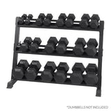 XM Fitness 3-Tier Dumbbell Storage Rack XM Fitness Dumbell racks, power block stand, plate and bar storage, kettlebell racks, ball racks xm-dumbbell-rack-equipped_large_1a563d66-05c8-4b53-975f-b75c28637842