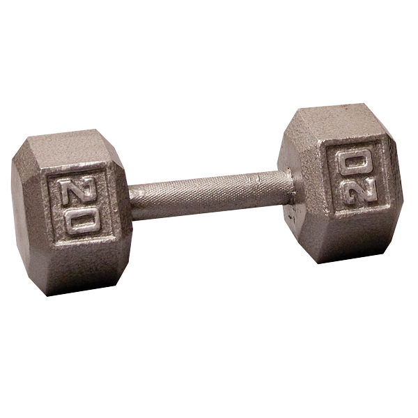 Body Solid Iron Hex Standard Dumbbell Gray G&G Fitness Equipment Variant(s) - LBWeight 20lbs