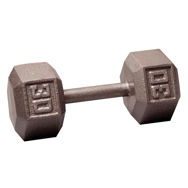 Body Solid Iron Hex Standard Dumbbell Gray G&G Fitness Equipment Variant(s) - LBWeight 30lb
