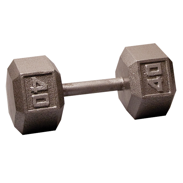 Body Solid Iron Hex Standard Dumbbell Gray G&G Fitness Equipment Variant(s) - LBWeight 40lb