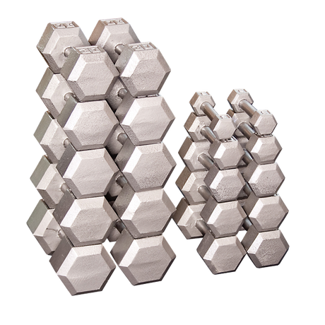 Body Solid Iron Hex Standard Dumbbell Gray G&G Fitness Equipment Variant(s) - LBWeight Hex_Dumbbells