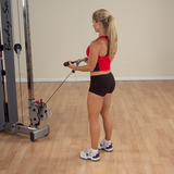 20 Inch Revolving Straight Bar - Discontinued G&G Fitness Equipment Cable attachments MB022RG_StandingCurl_01_600px