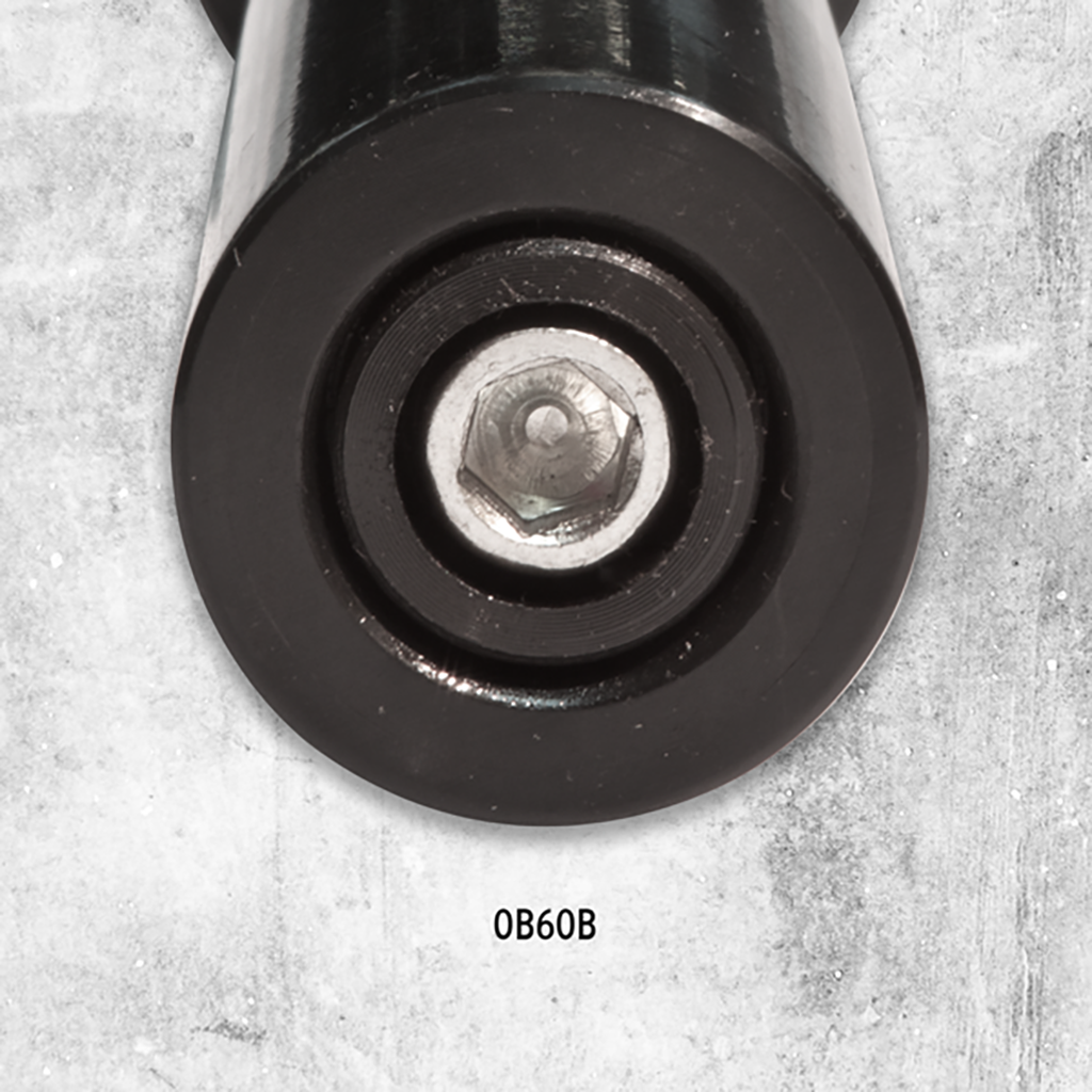 5 ft. Olympic Bar- Black Body Solid Lifting bars, weight bars, dumbbell handles OB60B_End-600px