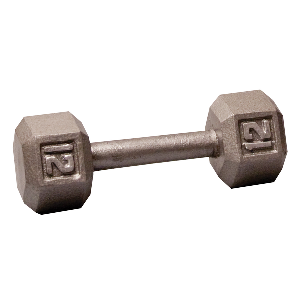 Body Solid Iron Hex Standard Dumbbell Gray G&G Fitness Equipment Variant(s) - LBWeight SDX12_HERO