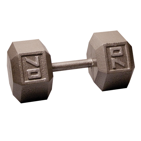 Body Solid Iron Hex Standard Dumbbell Gray G&G Fitness Equipment Variant(s) - LBWeight SDX70_HERO