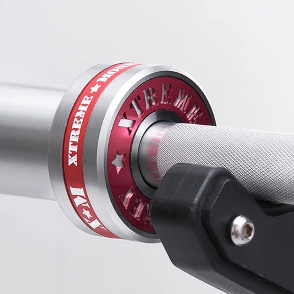 XM Fitness Mens Olympic Lifting Bar 1500lbs Capacity XM Fitness Lifting bars, weight bars, dumbbell handles XtremeMonkeyMensLiftingBar1500lbsbarinuse