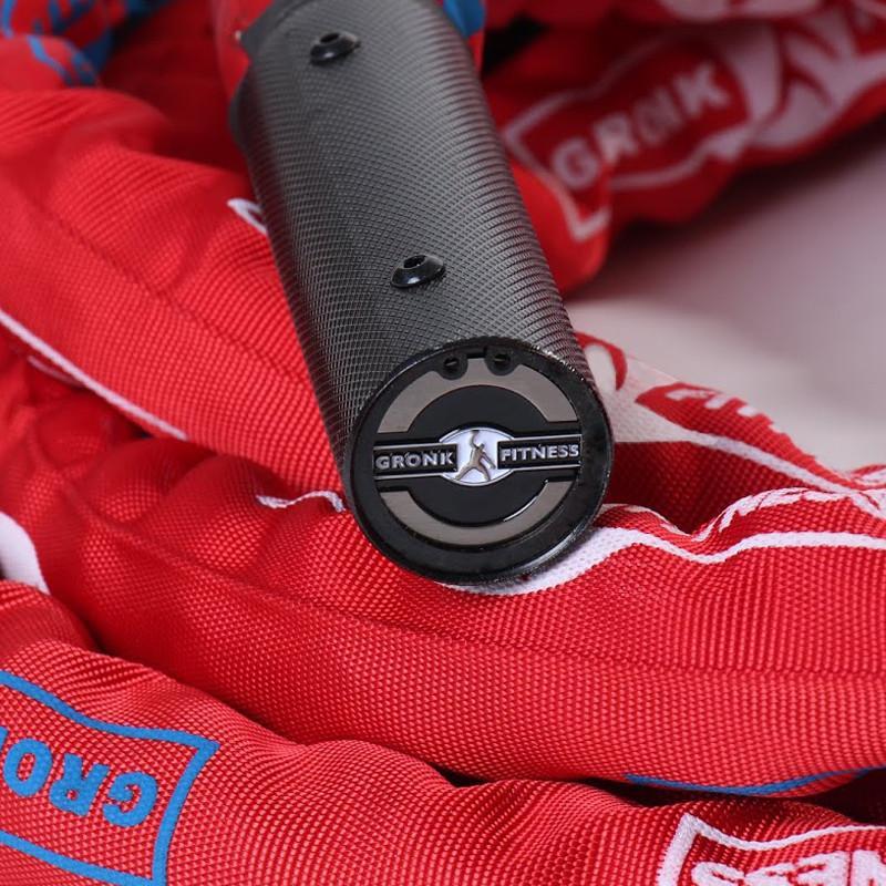 Gronk Fitness Battle Rope with Sleeve - 30' - Discontinued Gronk Fitness Products Agility and Speed; jump ropes, climbing and battle ropes, ladders, sled, interval timer gronk_fitness_30ft_battle_rope_logo