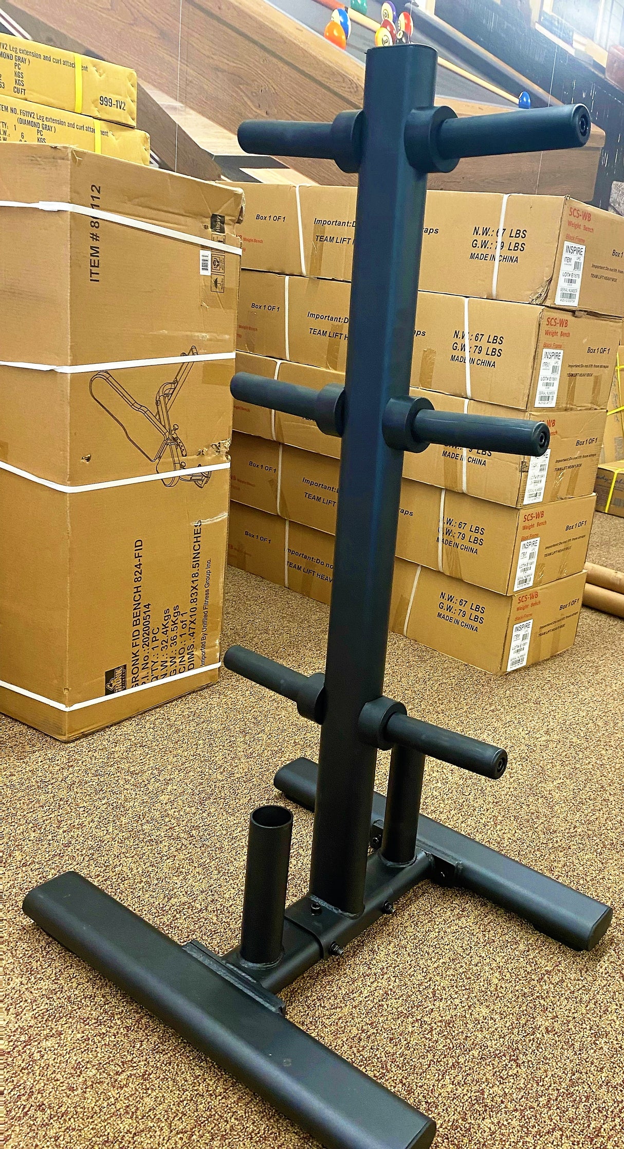 Olympic Weight Tree Plate Storage - Discontinued G&G Fitness Equipment Dumbell racks, power block stand, plate and bar storage, kettlebell racks, ball racks storagetree